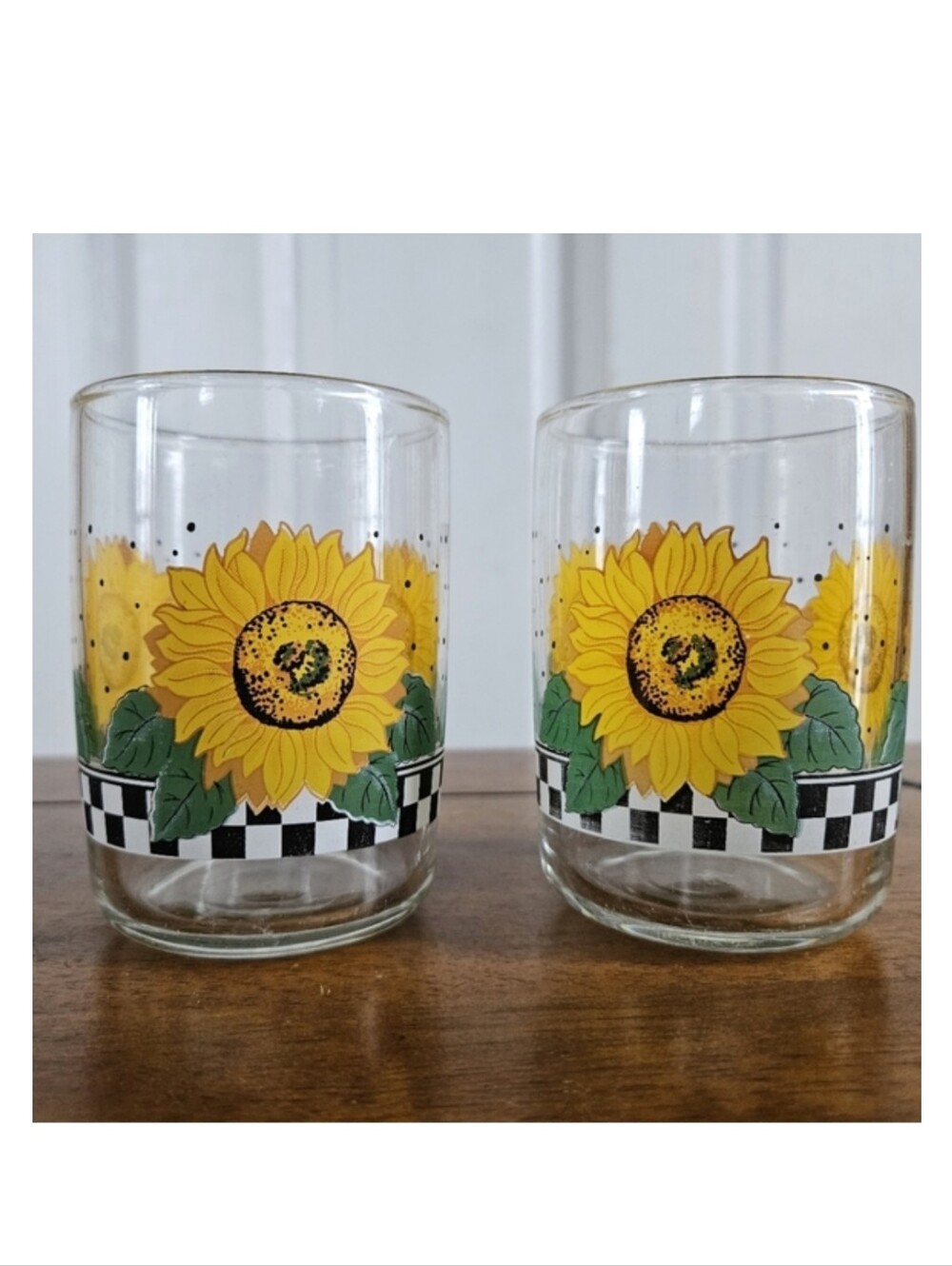 ▪️VINTAGE▪️Crisa Juice Glasses, Sunflower Print